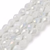 Facetterade glasdroppar vita 15 mm, 10 st