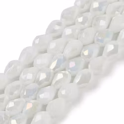 Facetterade glasdroppar vita 15 mm, 10 st