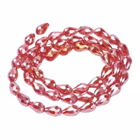 Facetterade glasdroppar röda AB 15 mm, 10 st