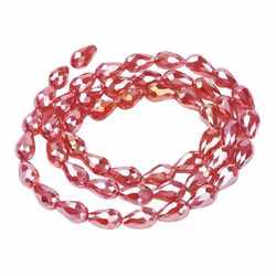 Facetterade glasdroppar röda AB 15 mm, 10 st