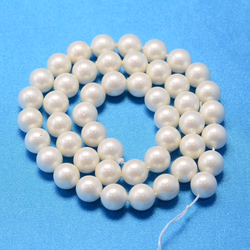 Snäckskalspärlor creme matta 8 mm, 1 sträng