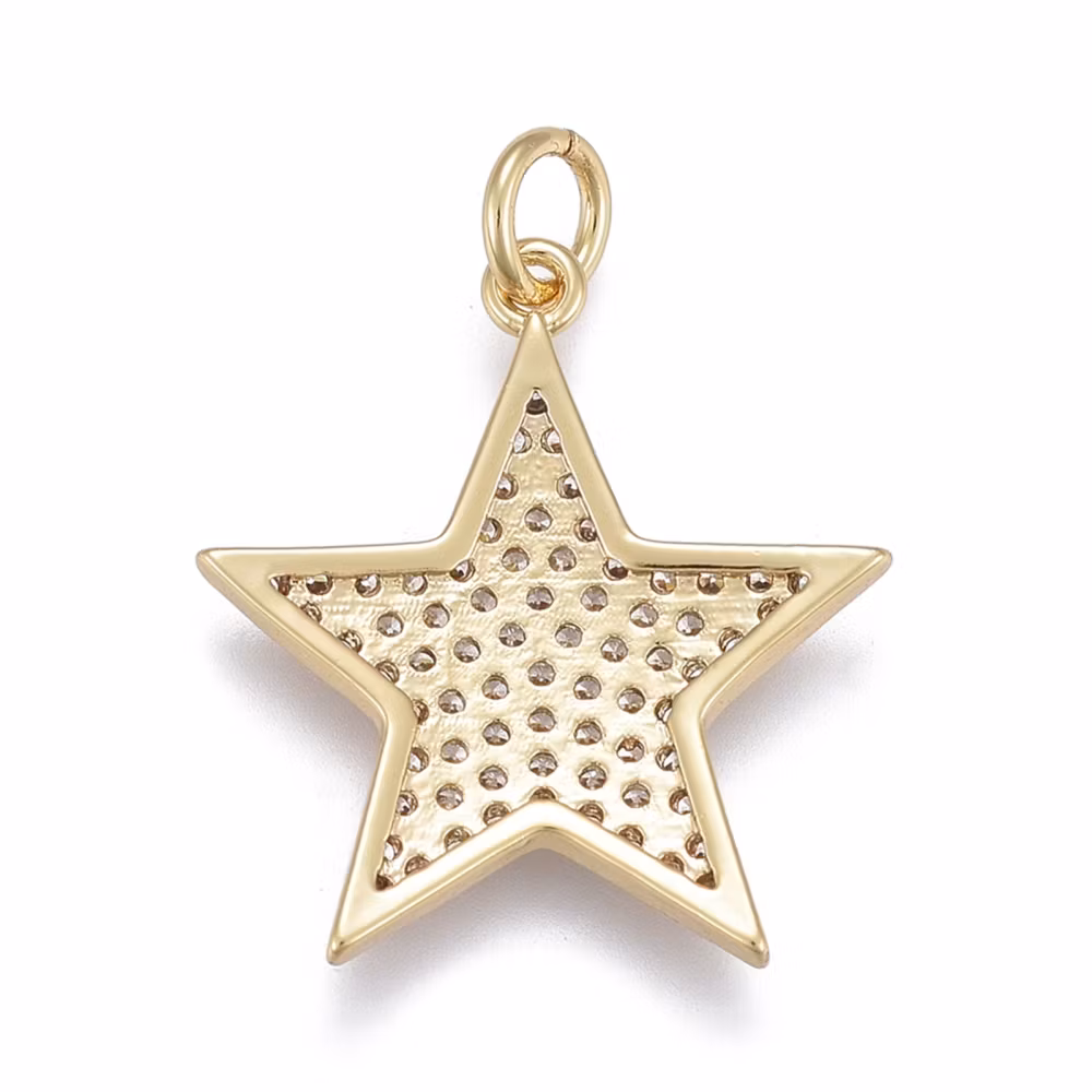 Guldfärgat hänge cubic zirconia stjärna, 1 st