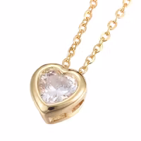 Guldfärgat rostfritt stål halsband Hjärta