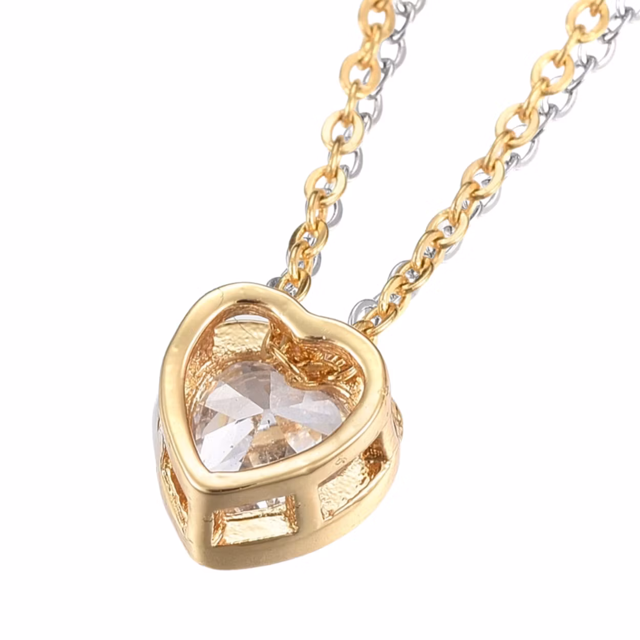 Guldfärgat rostfritt stål halsband Hjärta