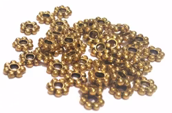 Antikt guldfärgade daisys 4 mm, ca 1000 st