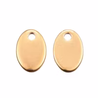 Guldfärgat rostfritt stål små tags med PVD plätering, 10 st