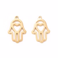 Guldfärgat rostfritt stål berlock hamsa, 1 st