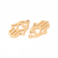 Guldfärgat rostfritt stål berlock hamsa, 1 st