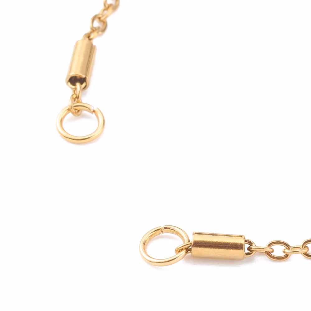 Guldfärgat rostfritt stål armbandslänk med tuber med PVD plätering, 1 st