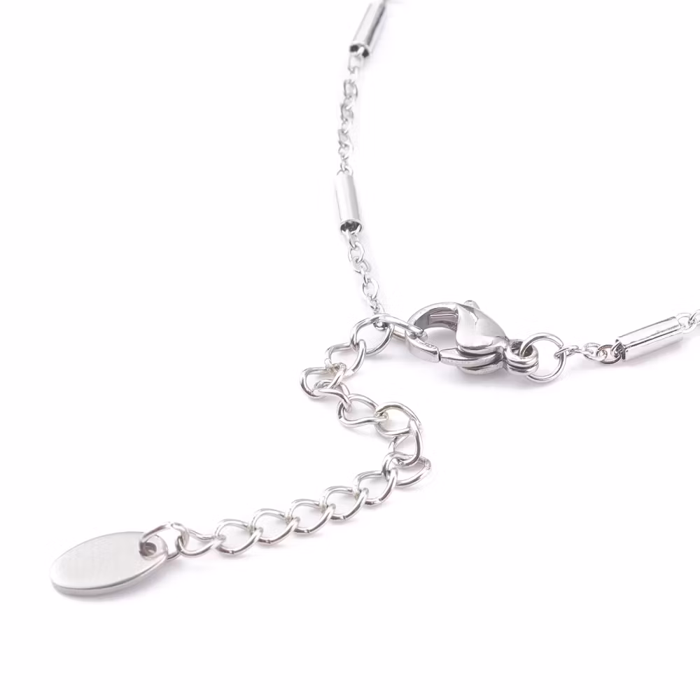 Rostfritt stål armbandslänk med tuber, 1 st