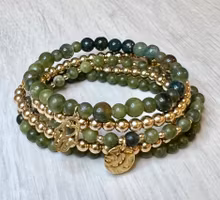 Guldfärgat rostfritt stål berlock rund och hamrad, 1 st