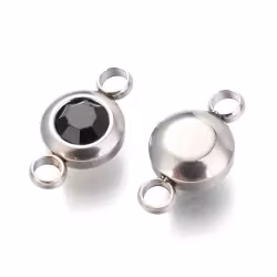 Rostfritt stål connector liten svart, 1 st