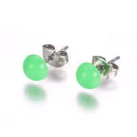 REA: Rostfritt stål örhängen gröna