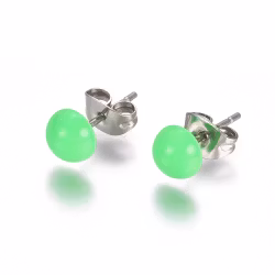 REA: Rostfritt stål örhängen gröna