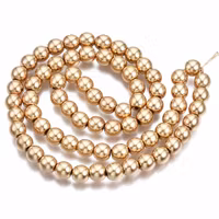 Ljust guldfärgad hematit runda 3 mm, 1 sträng