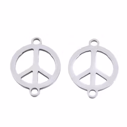 Rostfritt stål connector peace, 1 st