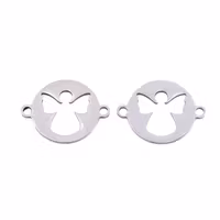 Rostfritt stål connector ängel rund, 1 st