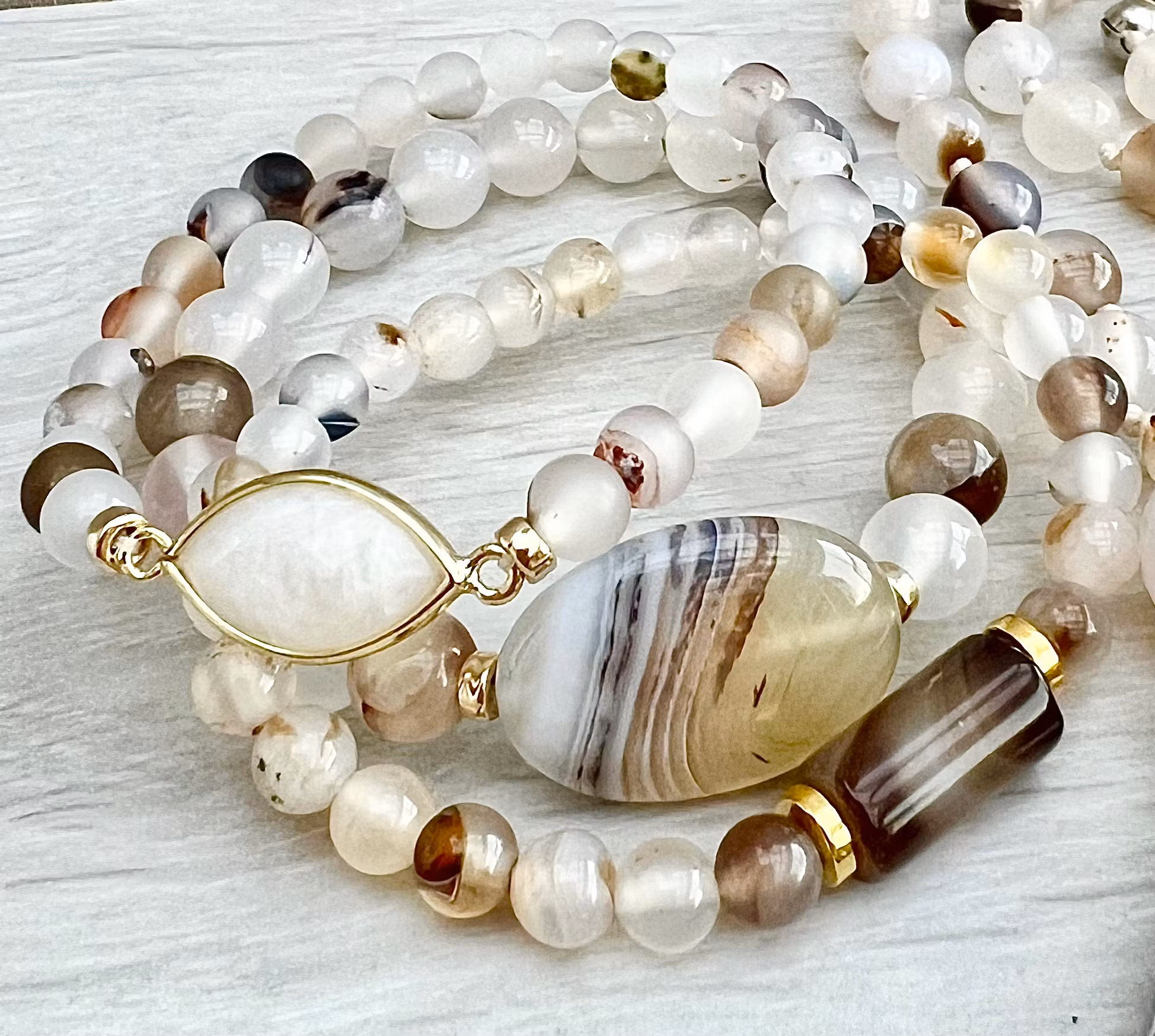 Dendritic Agat oval bumling, 1 st