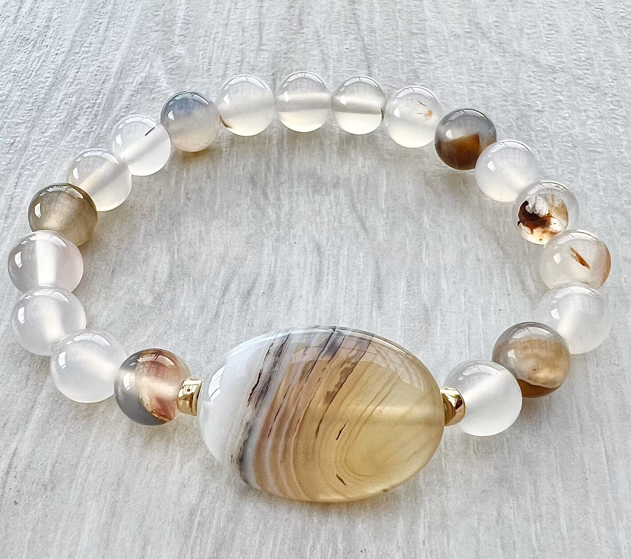 Dendritic Agat oval bumling, 1 st