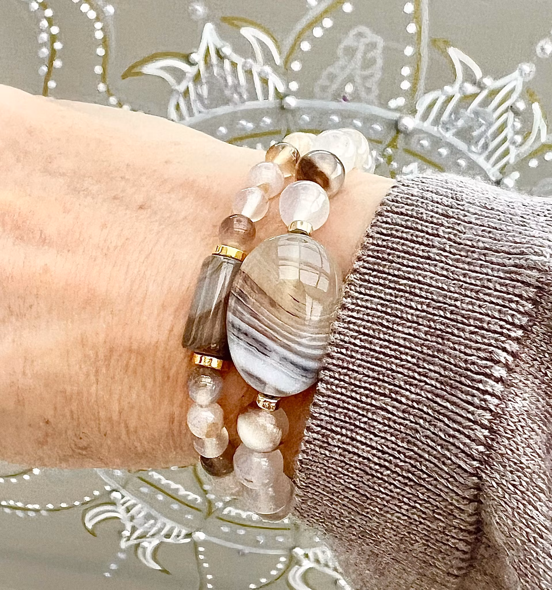 Dendritic Agat oval bumling, 1 st