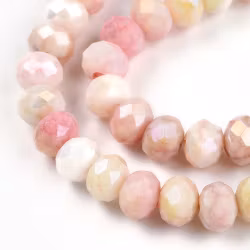 REA: Abacus 6x4 mm rosamelerade, 1 sträng