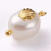 REA: Guldfärgade berlocker sötvatten snäcka, 5 st