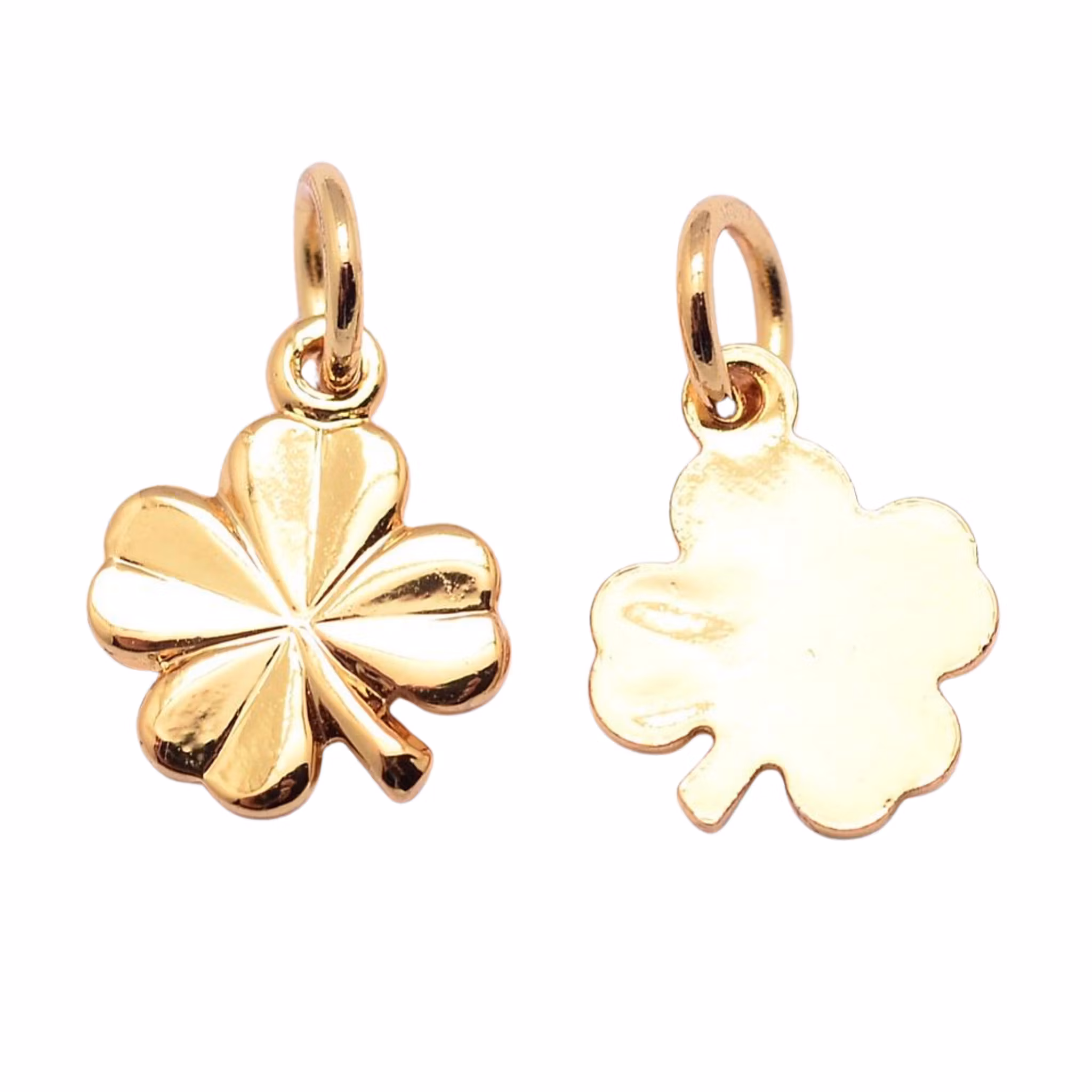 Guldfärgad berlock liten fyrklöver, 1 st