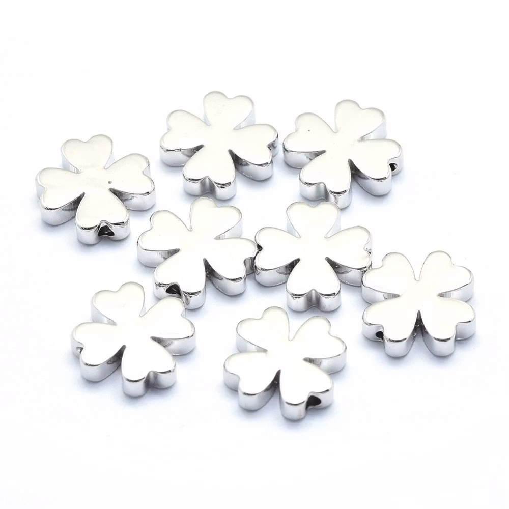 Antikfärgad pärla liten fyrklöver, 1 st