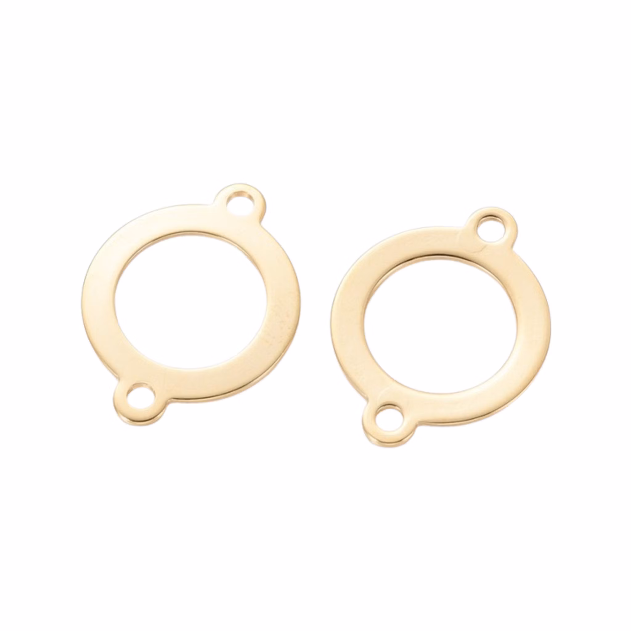 Guldfärgat rostfritt stål connector ring med PVD plätering, 1 st