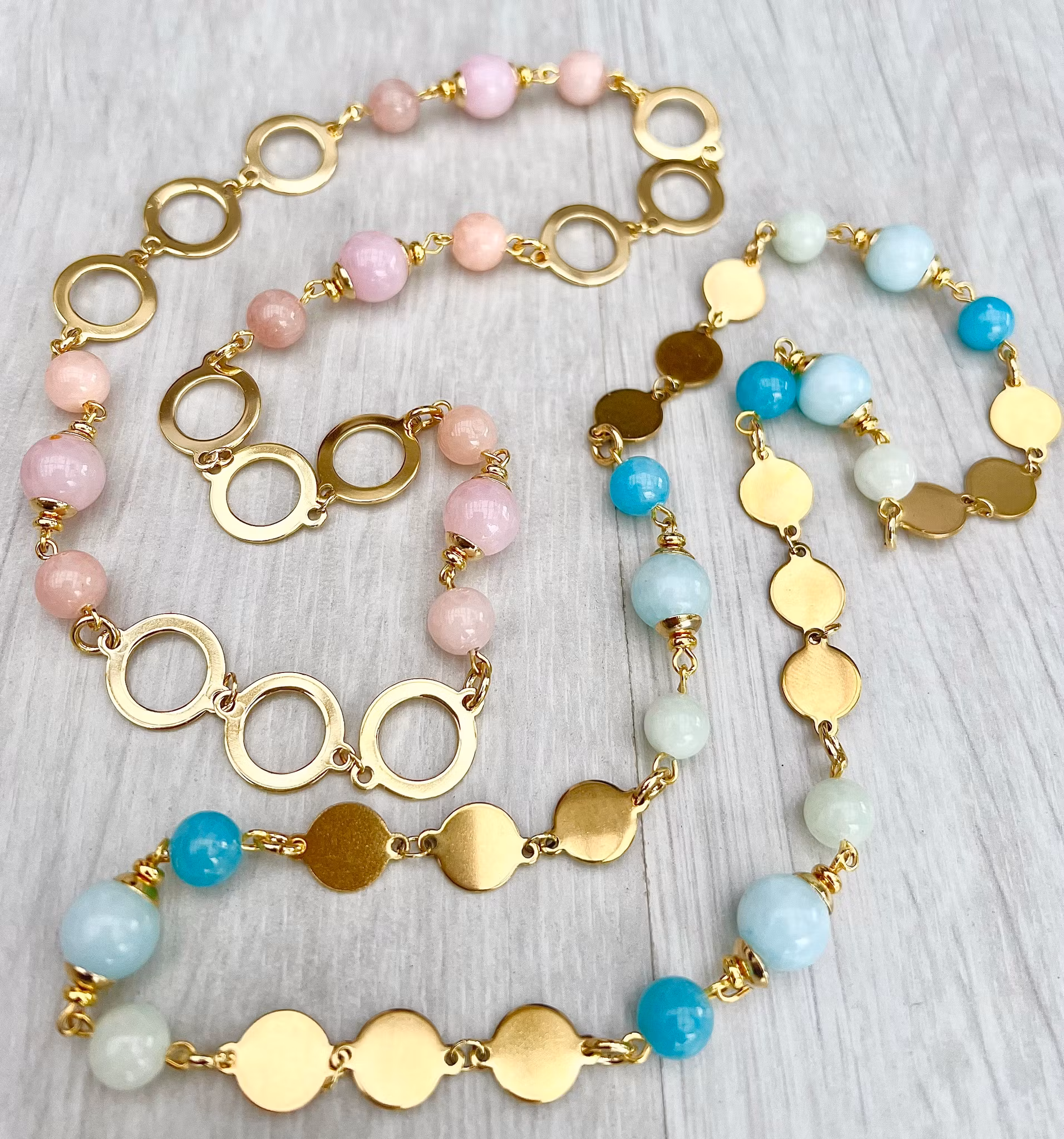 Guldfärgat rostfritt stål connector tag med PVD plätering, 10 st