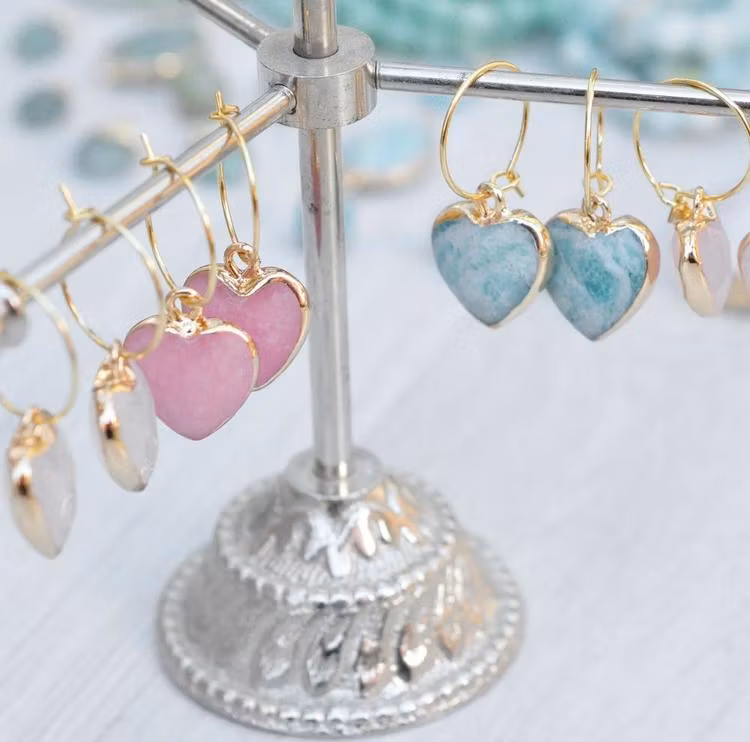 Guldfärgat kirurgiskt stål creoler 25 mm med 18k guldplätering, 10 st