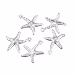 Kirurgiskt stål berlock sjöstjärna, 10 st