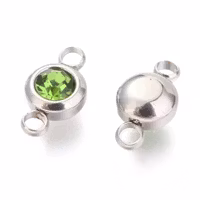 Rostfritt stål connector liten ljusgrön, 1 st