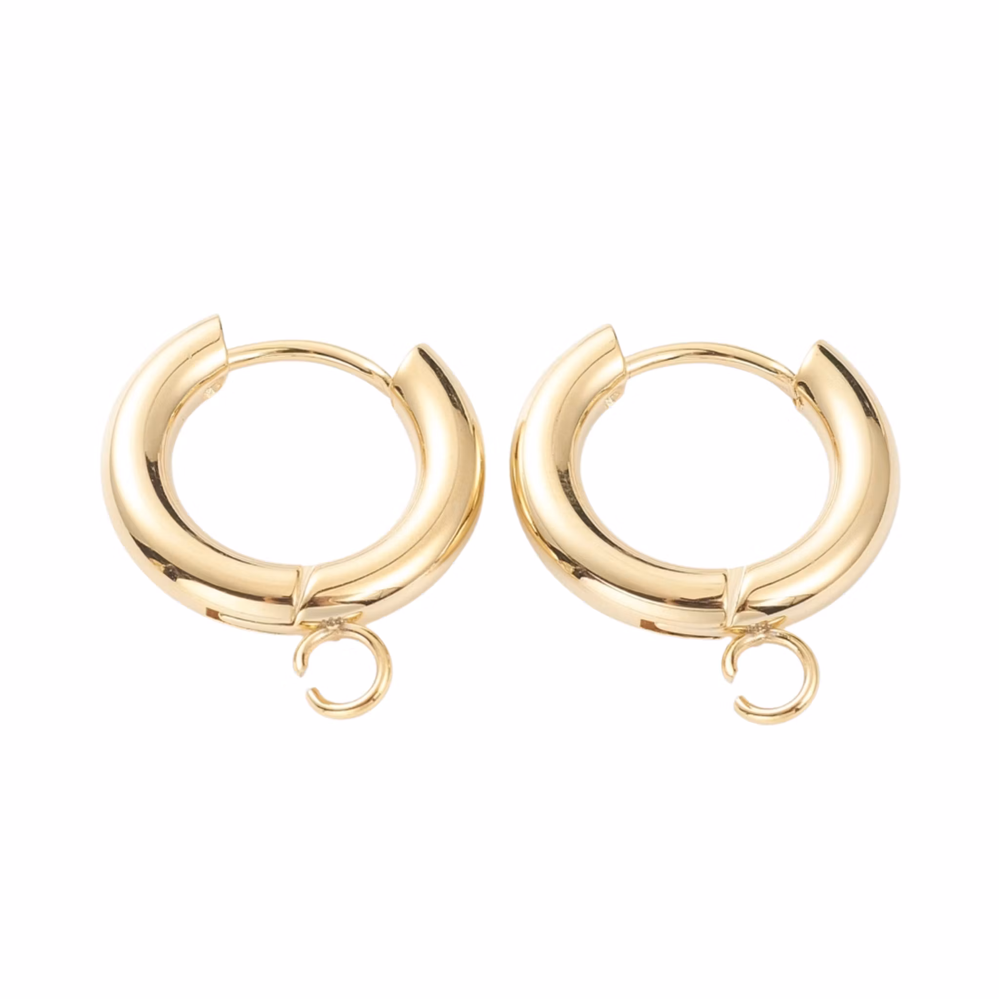 Guldfärgat kirurgiskt stål creoler med öglor och PVD, 1 par