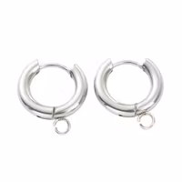 Kirurgiskt stål creoler med öglor, 1 par