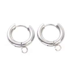 Kirurgiskt stål creoler med öglor, 1 par