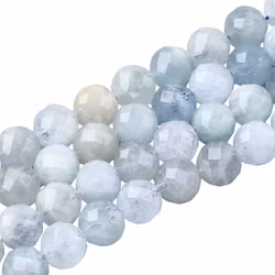 Facetterad akvamarin multi 8 mm, 1/2 sträng
