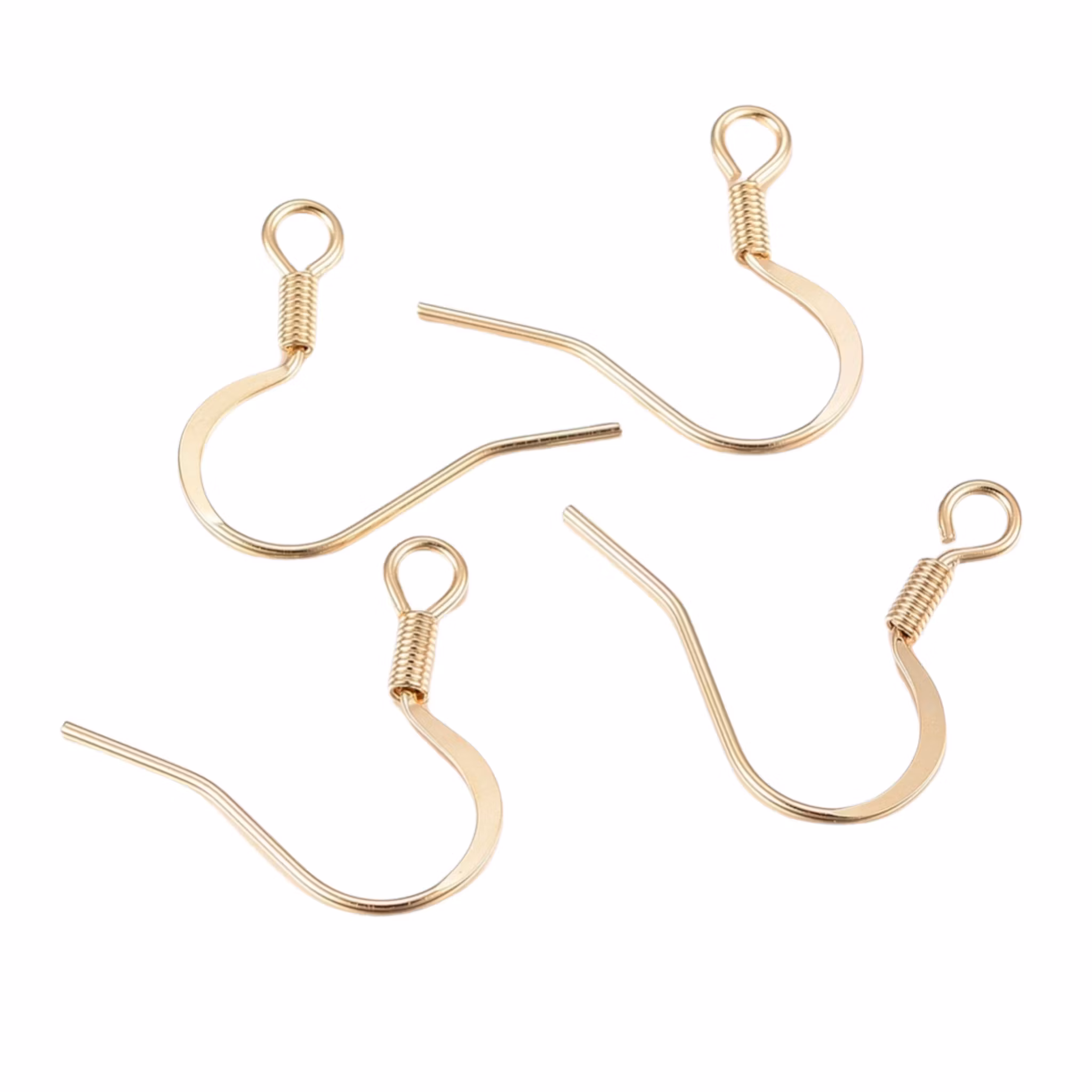 Guldfärgat kirurgiskt stål öronkrokar med 18k plätering, ca 100 st