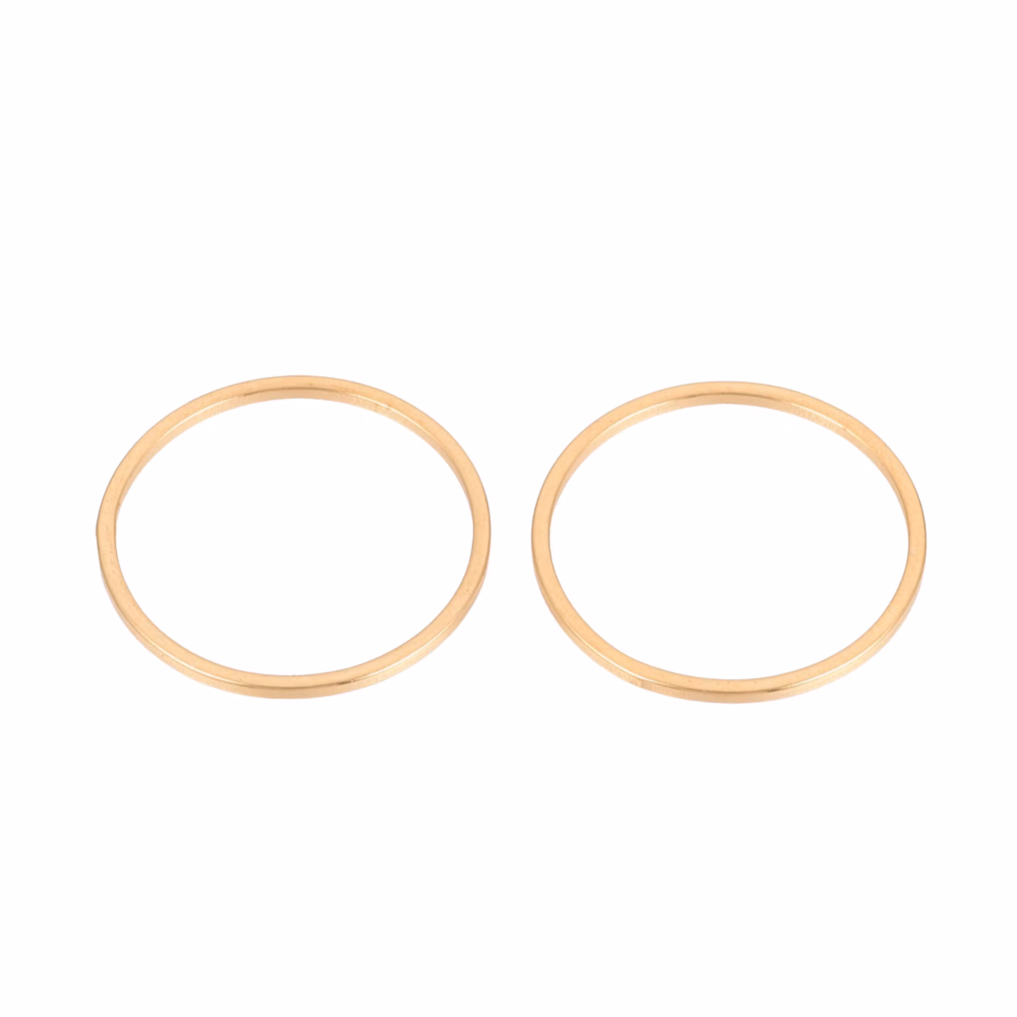 Guldfärgat rostfritt stål länkringar med PVD plätering, 10 st