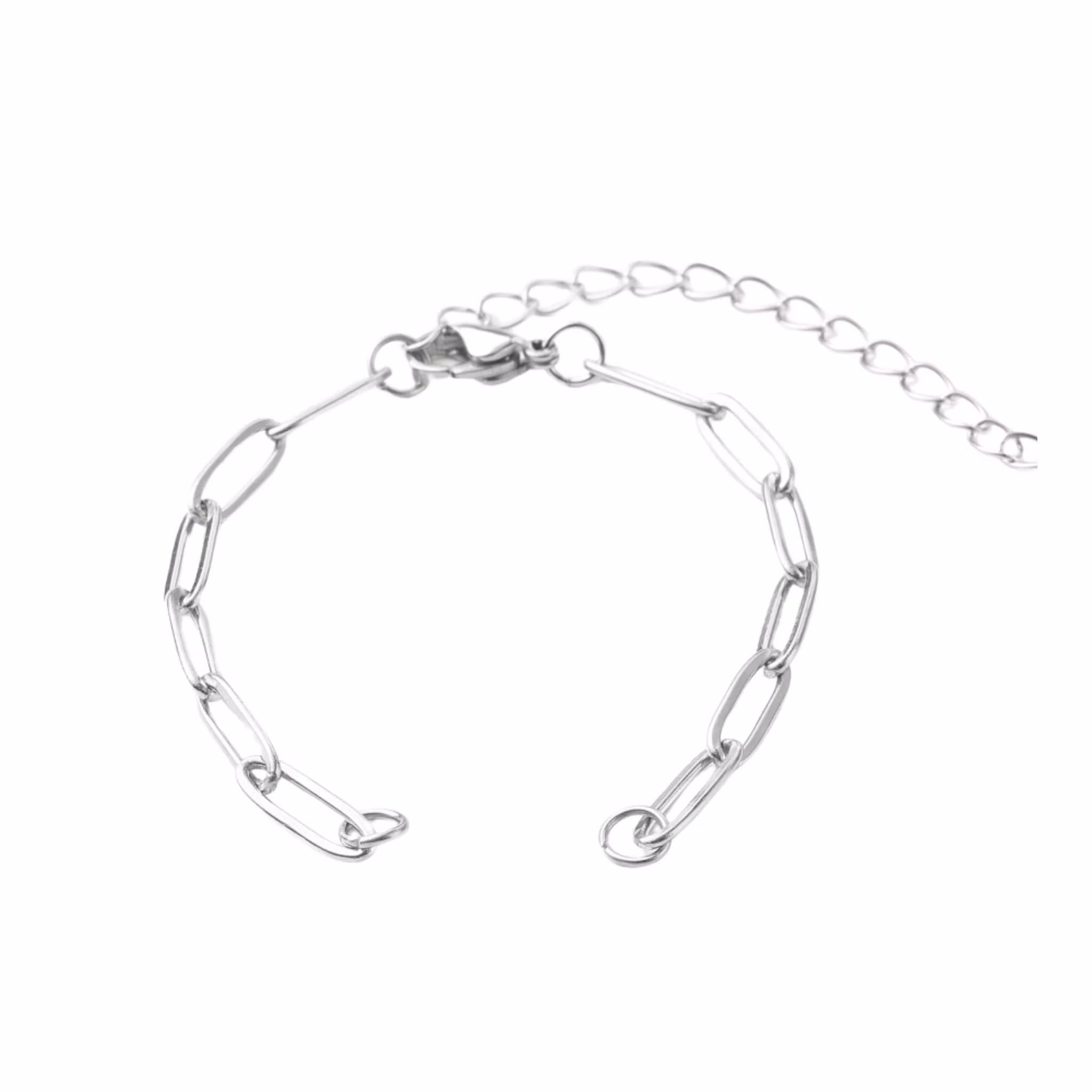 Rostfritt stål Paperclip armbandslänk, 1 st