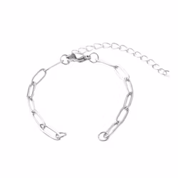 Rostfritt stål Paperclip armbandslänk, 1 st