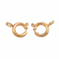 Guldfärgat rostfritt stål lås springring med PVD plätering, 10 st