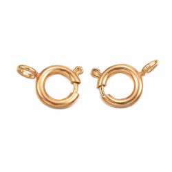 Guldfärgat rostfritt stål lås springring med PVD plätering, 10 st