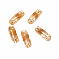 Guldfärgat rostfritt stål kullås 2.5 mm med PVD plätering, 50 st