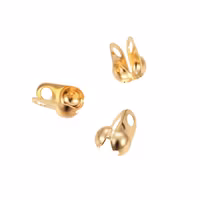 Guldfärgat rostfritt stål kulkedjefästen 1.5 mm med PVD plätering, ca 10 st