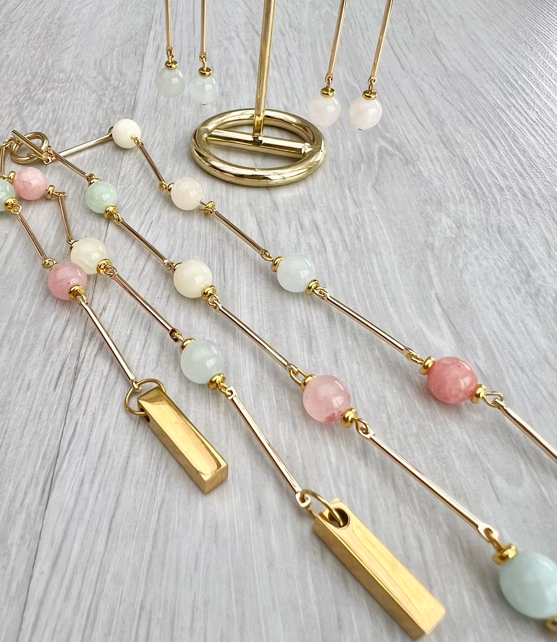 Guldfärgat rostfritt stål länkar med PVD plätering, 10 st