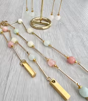 Guldfärgat rostfritt stål länkar med PVD plätering, 10 st