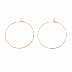 Guldfärgat kirurgiskt stål mönstrade creoler 30 mm med 18k guldplätering, 50 st