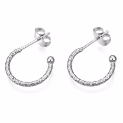 Kirurgiskt stål halva creoler, 1 par