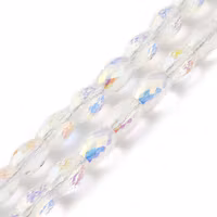 Facetterade ovala glaspärlor glas AB 15 mm, 10 st